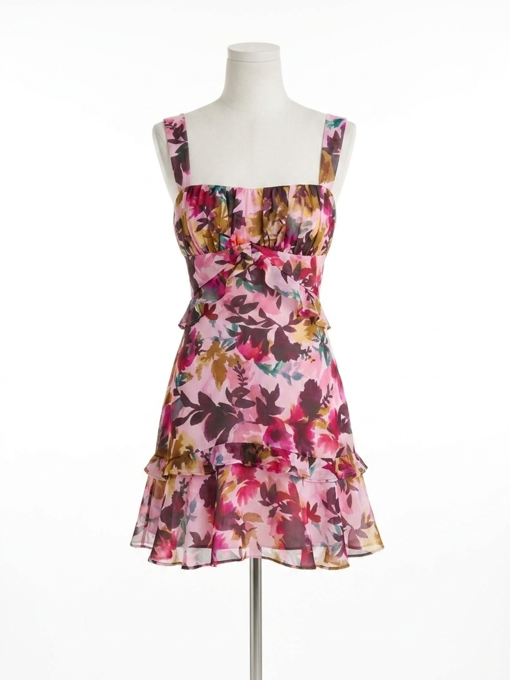 NEW SALONI chandra short dress in watercolour flourish